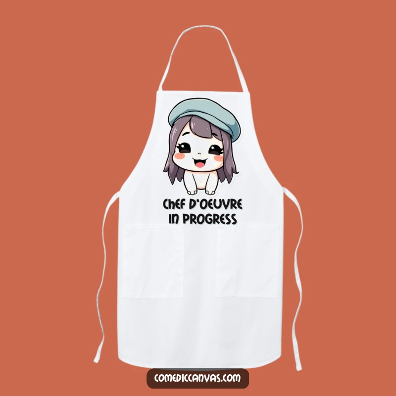 Funny Beret Grin Apron: Artist's Kitchen Style, Perfect Funny Gift