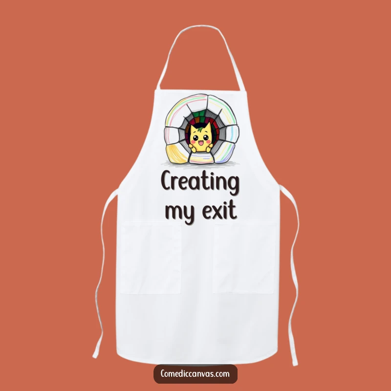 Funny Crayon Escape Apron: Chef's Mischief Artist Drawing Funny Tunnel Gear