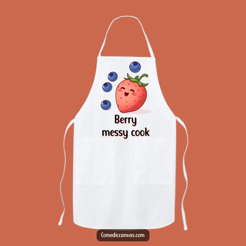 Funny Strawberry Juggling Apron: Cook with a Smile and Berry Fun