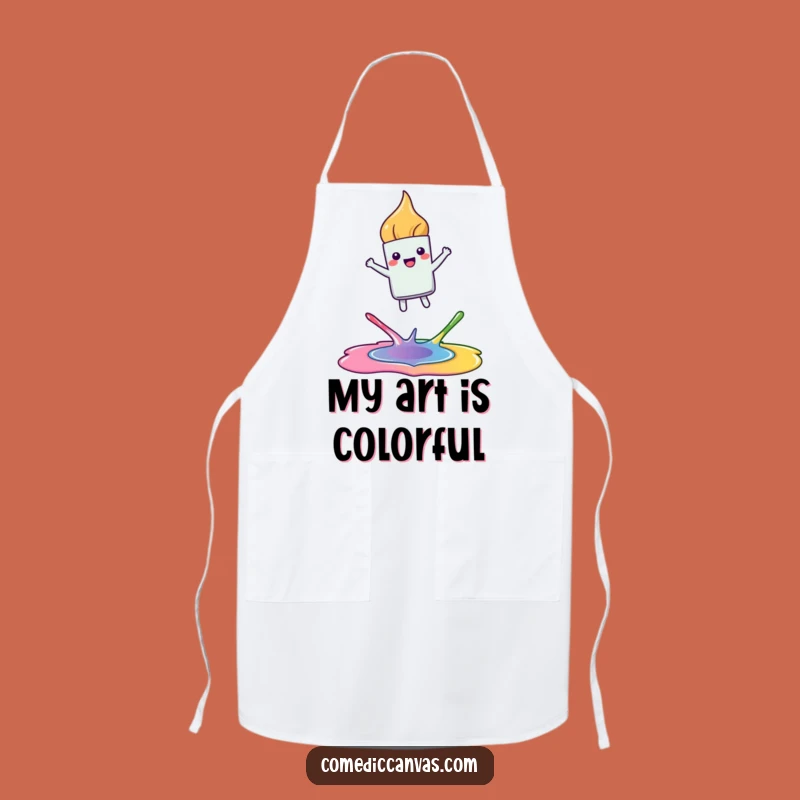 Funny Joyful Paintbrush Apron - Hilarious Art Class Gift