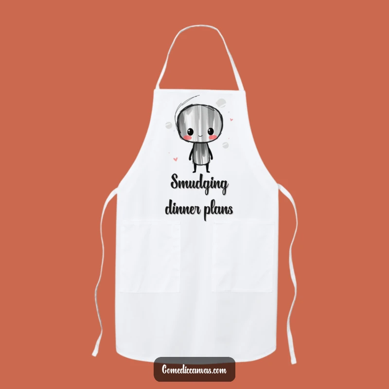 Funny Charcoal Stick Apron: Whimsical Artist Smudging Lines, Protects Funny Gift