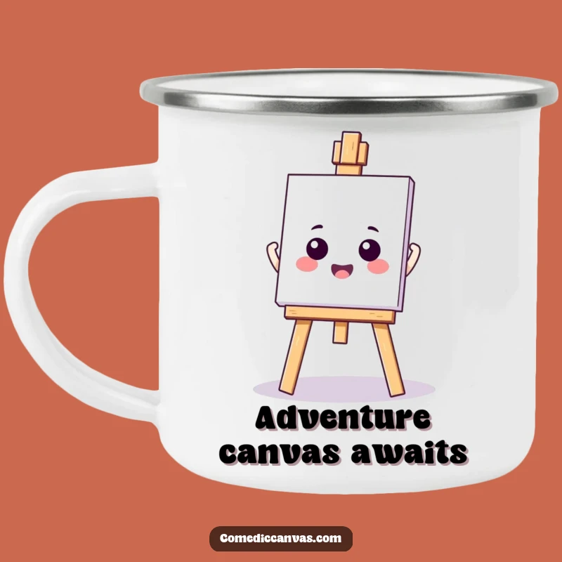 Funny Kawaii Easel Camping Mug: Adventure Fuel for Artists - Perfect Funny Gift!