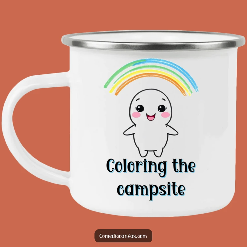 Funny Crayon Rainbow Camping Mug - Outdoorsy Art & Cheerful Gift