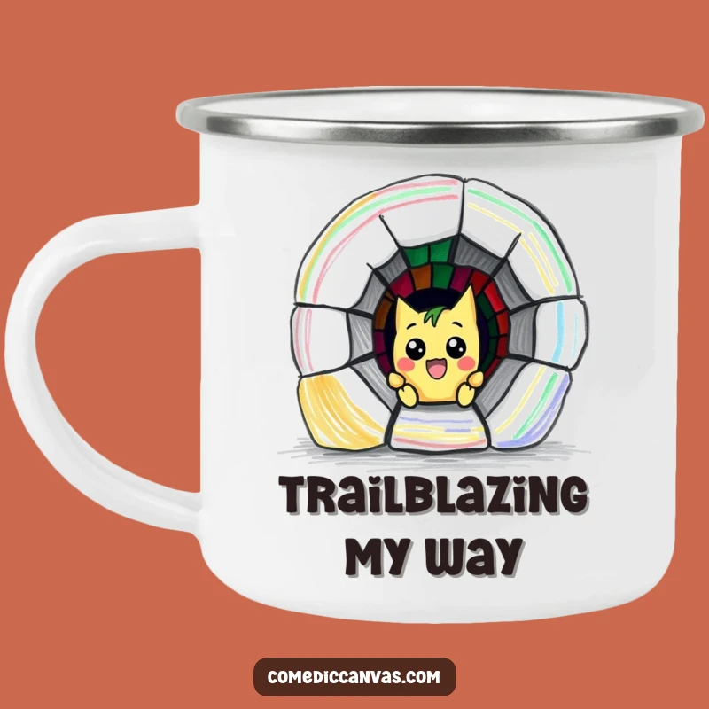 Funny Crayon Escape Camping Mug: Durable Humor for Outdoor Artist Adventures