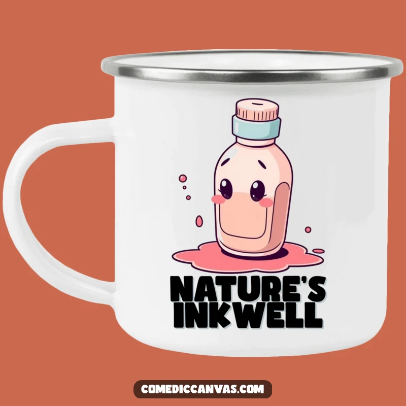 Funny Ink Bottle Character Camping Mug: Adventure with Creative Flair