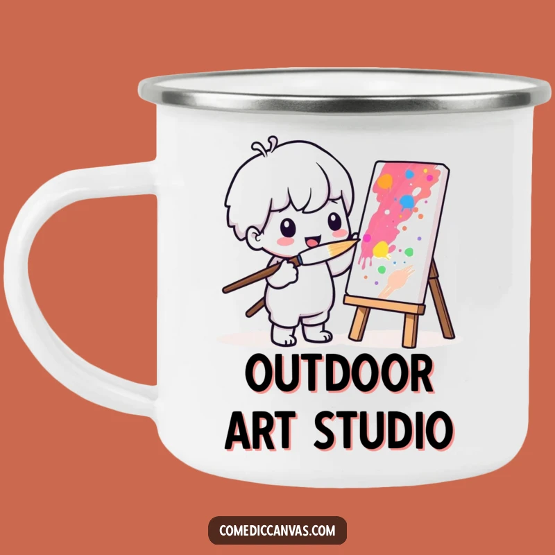 Funny Kawaii Painter Camping Mug: Creative Outdoors, Hilarious Funny Gift