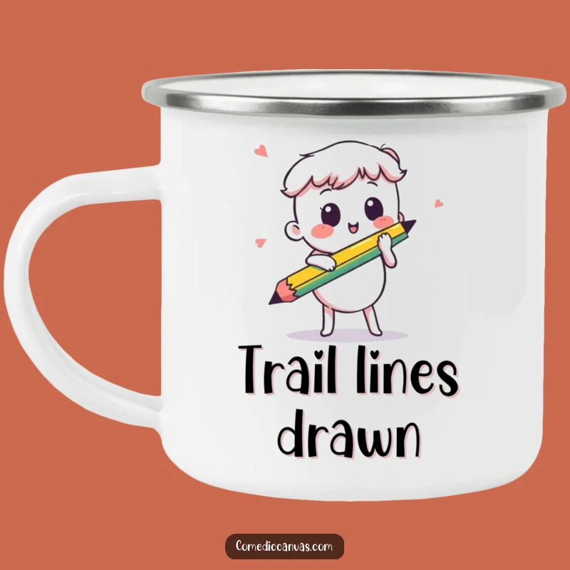 Funny Kawaii Pencil Camping Mug: Art on the Go - Perfect Funny Gift!