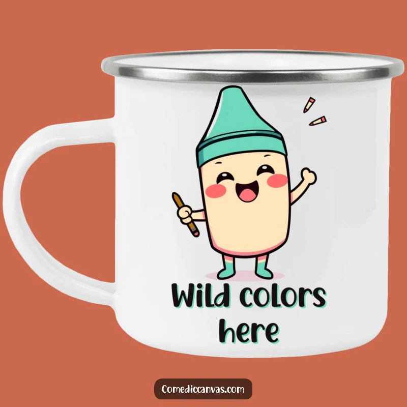 Funny Crayon Camping Mug: Enjoy Drinks with Colorful, Outside-the-Lines Cheer