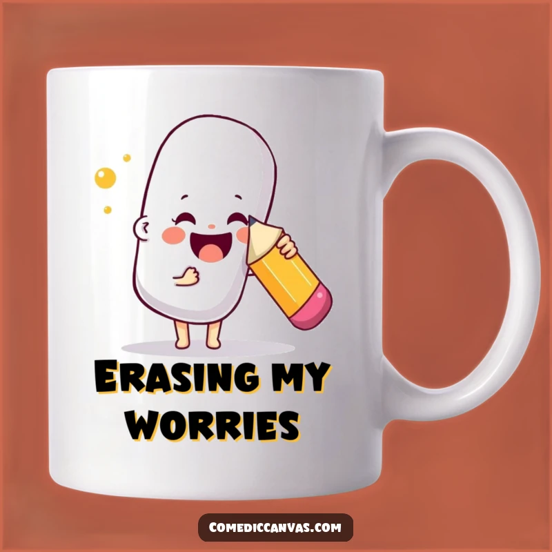 Funny Art Eraser Mug - Playful Pencil & Eraser Humor Gift