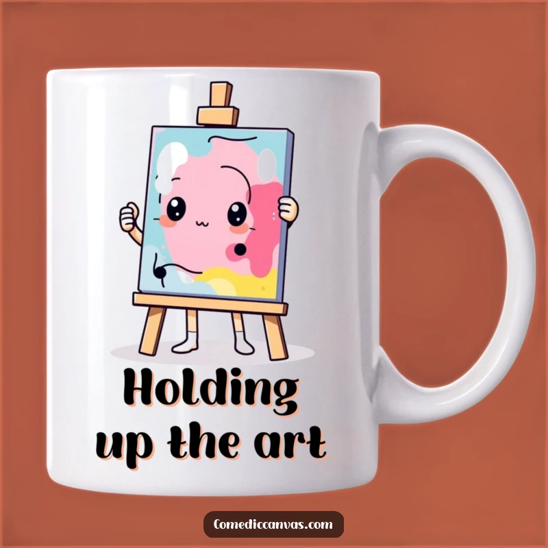 Funny Determined Easel Masterpiece Mug - Quirky Art Gift for Ambitious Creators