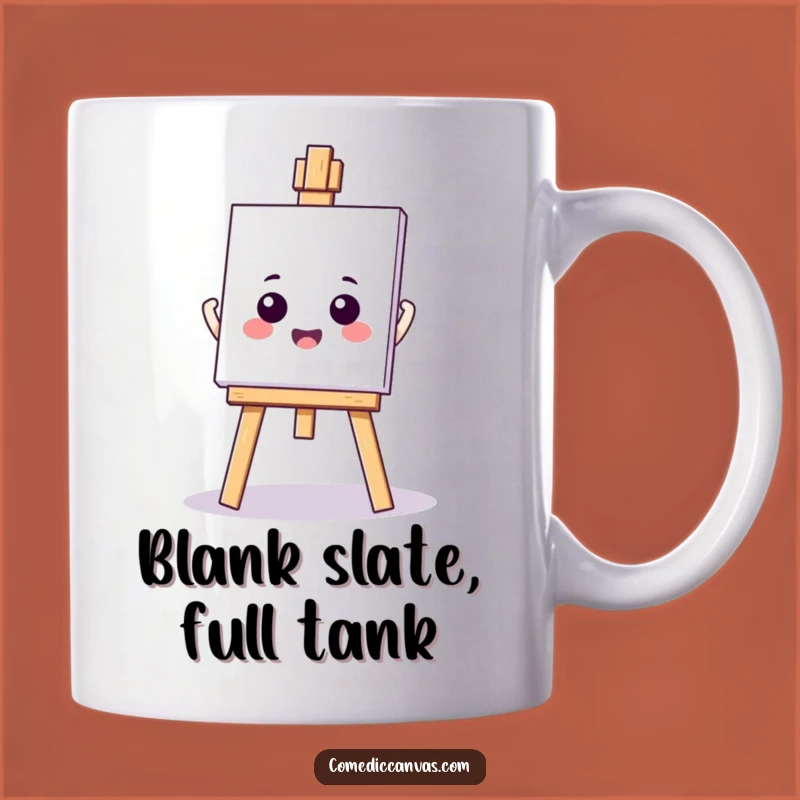 Funny Kawaii Easel Blank Canvas Mug: Perfect Funny Gift for Aspiring Artists!