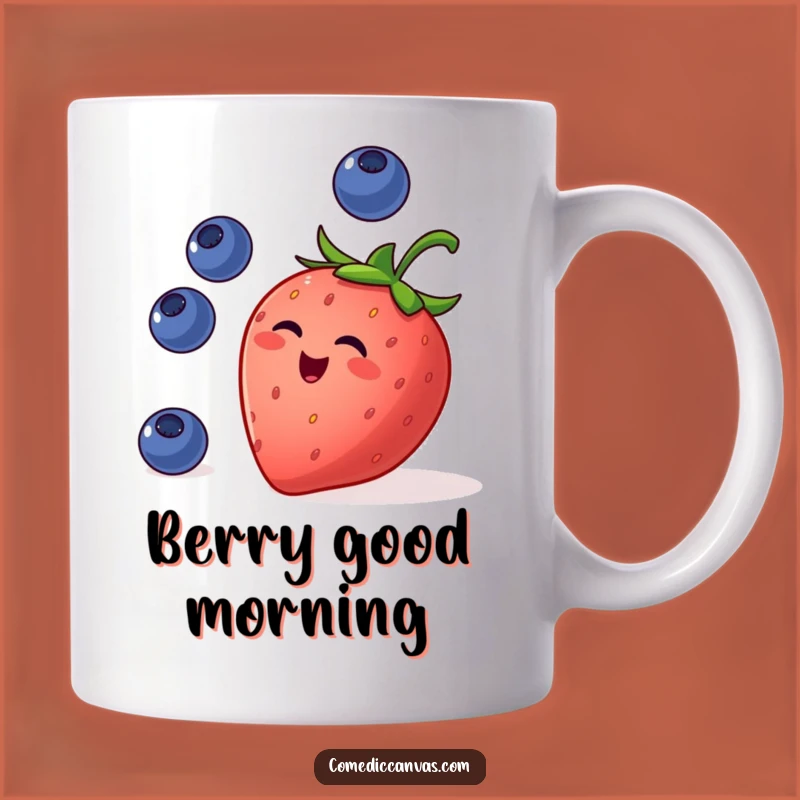 Funny Strawberry Juggling Mug: Hilarious Fruit Combo Gift for Berry Lovers