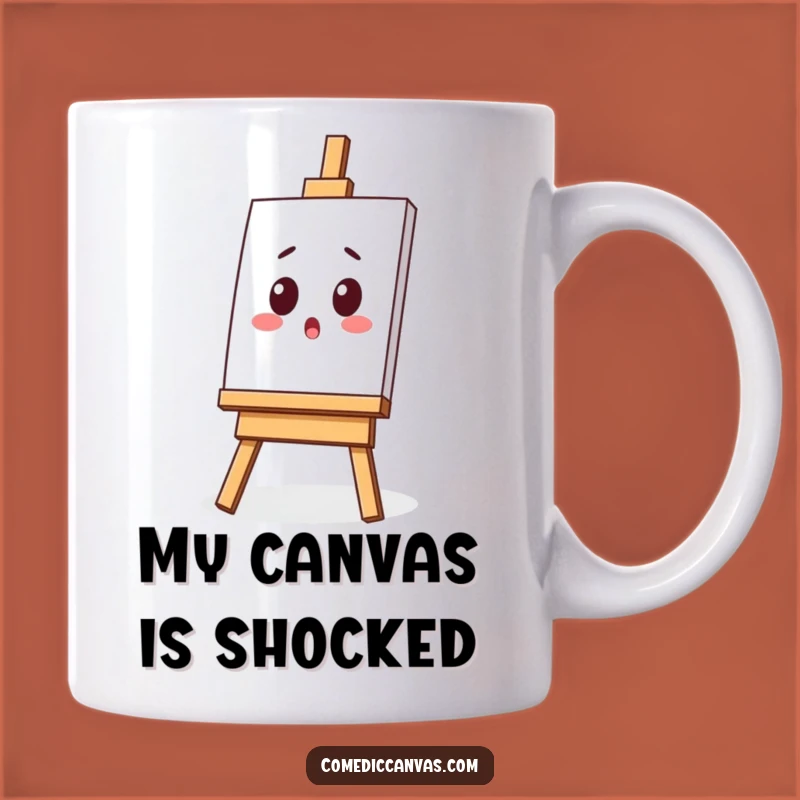 Funny Surprised Easel Mug - Hilarious Artist Gift
