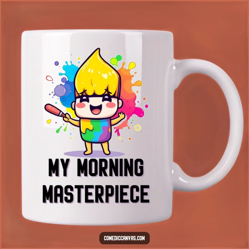 Funny Paintbrush Splatter Mug: A Cheerful Artist's Perfect Gift for Creative Joy