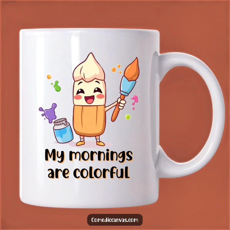 Funny Paintbrush Juggling Art Mug - Perfect 'Happy Painter' Gift Idea
