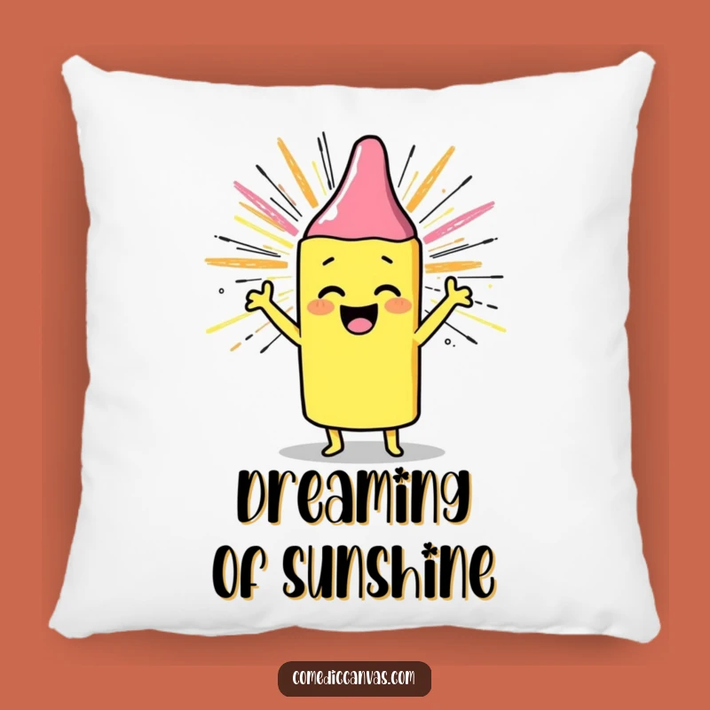Funny Crayon Sunburst Pillow: Cozy Comfort for Joyful Decor