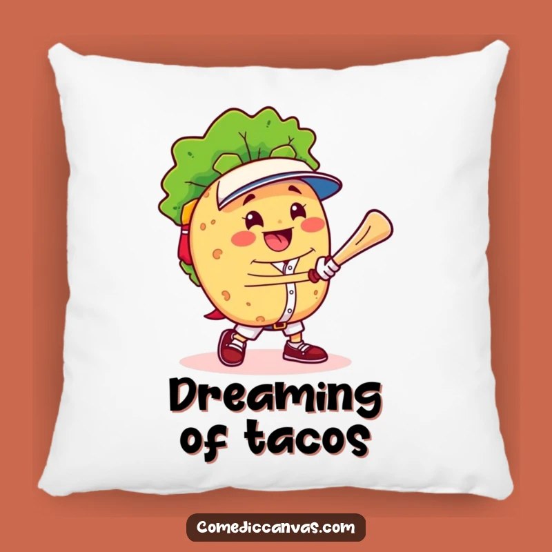 Funny Taco Baseball Champion Pillow Cozy Comfort with a Winning Smile