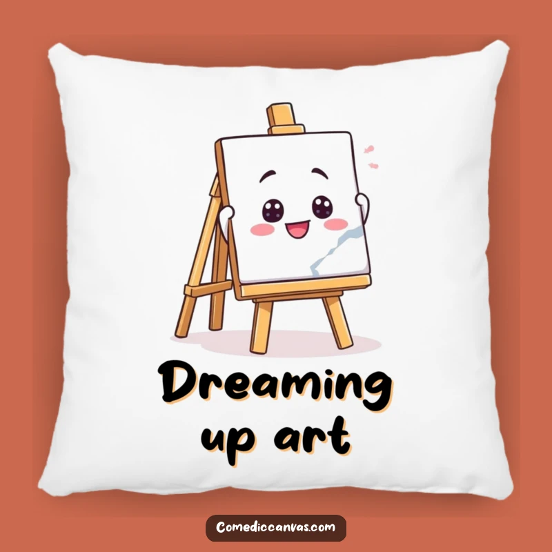Funny Playful Easel Masterpiece Pillow, Comfy Creative Accent