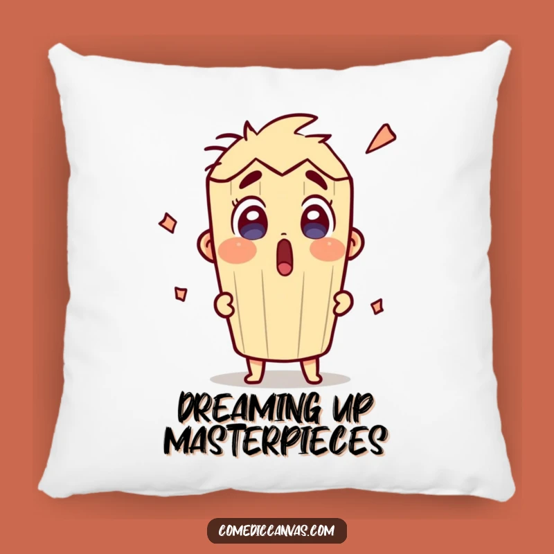 Funny Surprised Pencil Pillow: Add Comfy Artistic Humor to Your Home Decor