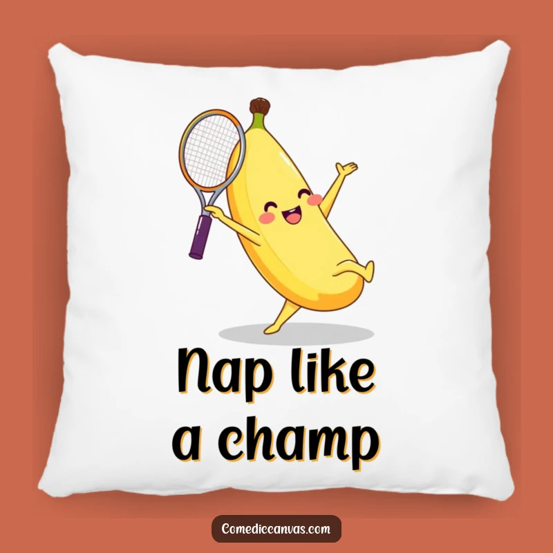 Funny Banana Tennis Cartwheel Pillow Comfy Humor for Your Couch
