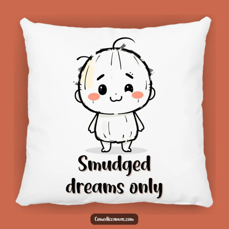 Funny Charcoal Stick Pillow: Cozy Artistic Smudge for Your Couch