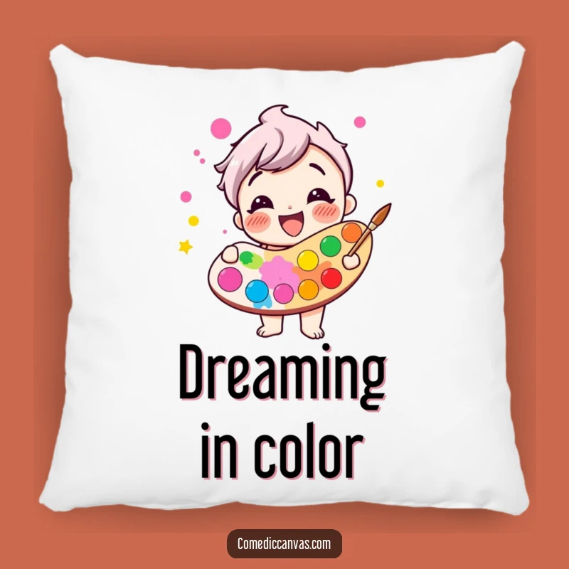 Funny Giggling Paint Palette Pillow - Soft, Comfy, Hilarious Color Lover Gift