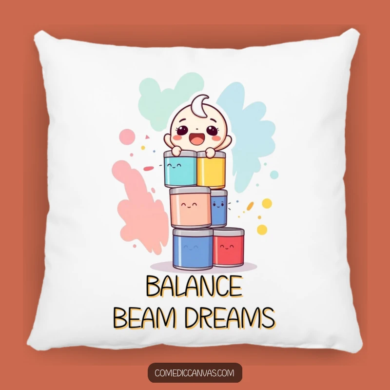 Funny Paint Can Balance Pillow: Cozy Artful Risk, Adorable Funny Gift