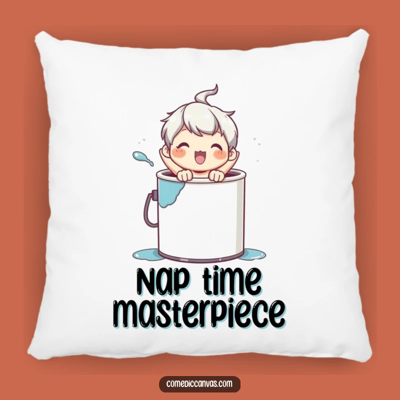 Funny Paint Can Pop Pillow: Comfy Artistic Character Cushion, Perfect Funny Gift