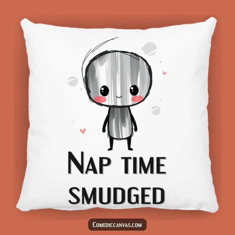 Funny Charcoal Stick Pillow: Whimsical Artist Smudging Lines, Comfy Funny Gift