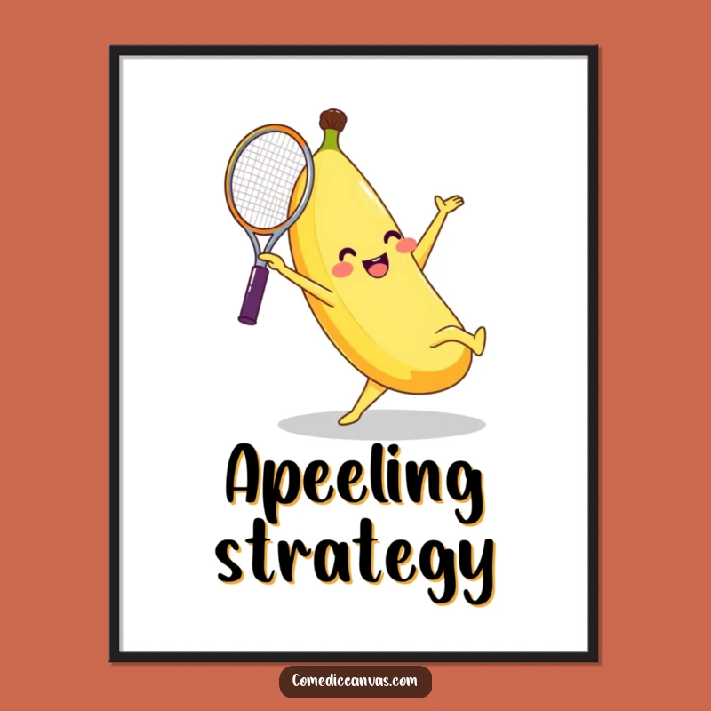 Funny Banana Tennis Cartwheel Digital Art Hilarious Instant Download