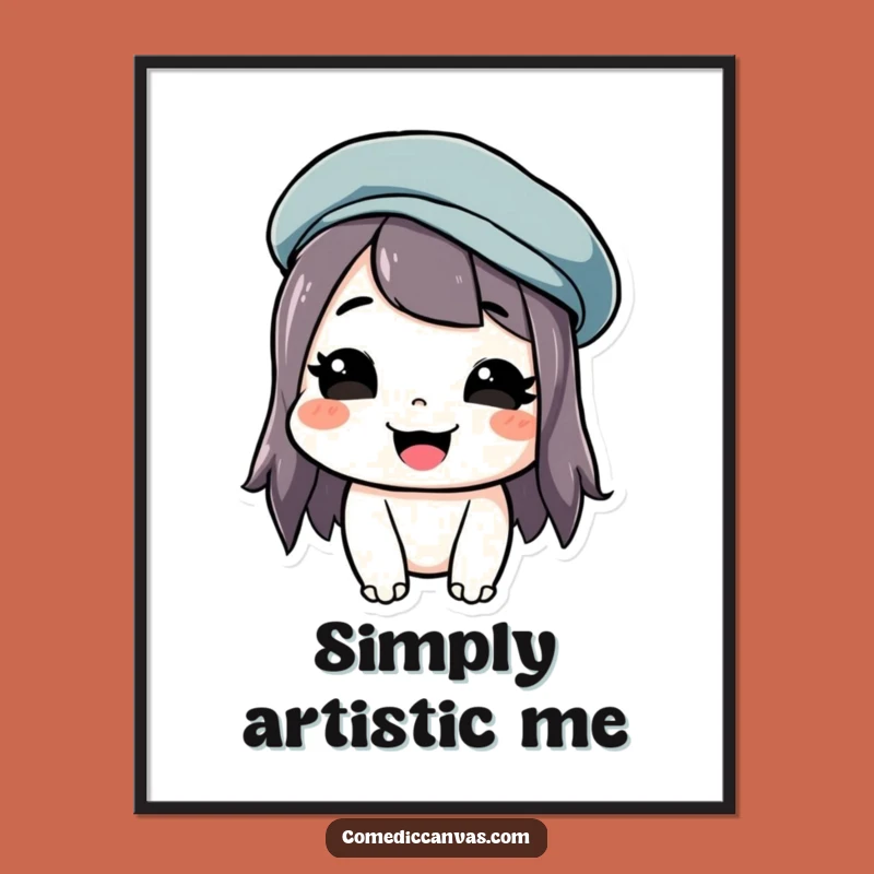 Funny Beret Grin Digital Art: Instant Parisian Artist Download, Great Funny Gift