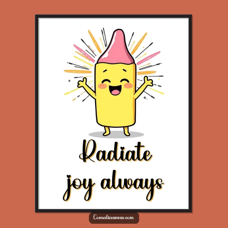 Funny Crayon Digital Art: Joyful Sunburst Print for Instant Cheer