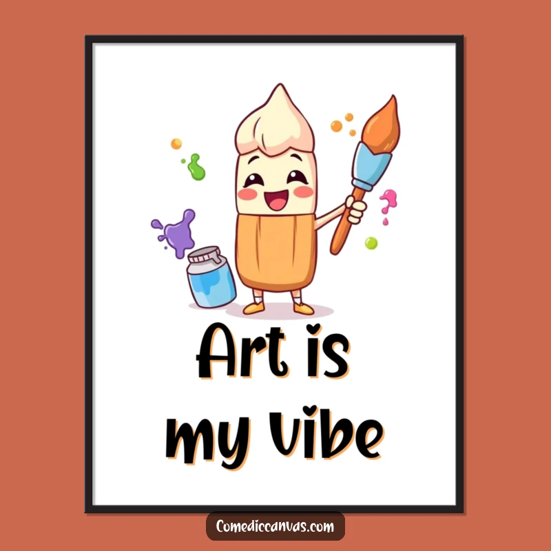 Funny Paintbrush Juggling Digital Art - Instant Hilarious Wall Decor Gift