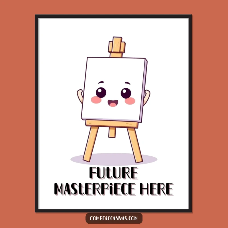 Funny Kawaii Easel Digital Art: Instant Blank Canvas Humor - Perfect Funny Gift!