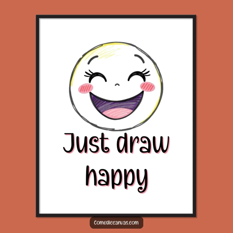Funny Smiley Crayon Digital Art - Delighted Character Download