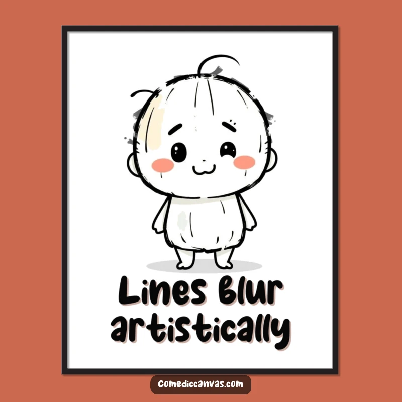 Funny Charcoal Stick Digital Art Print: Joyful Smudge Creation for Walls