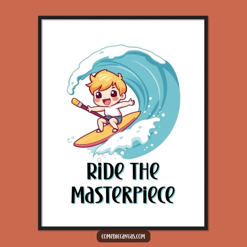 Funny Art Wave Paintbrush Digital Art: Creative Wall Decor Download