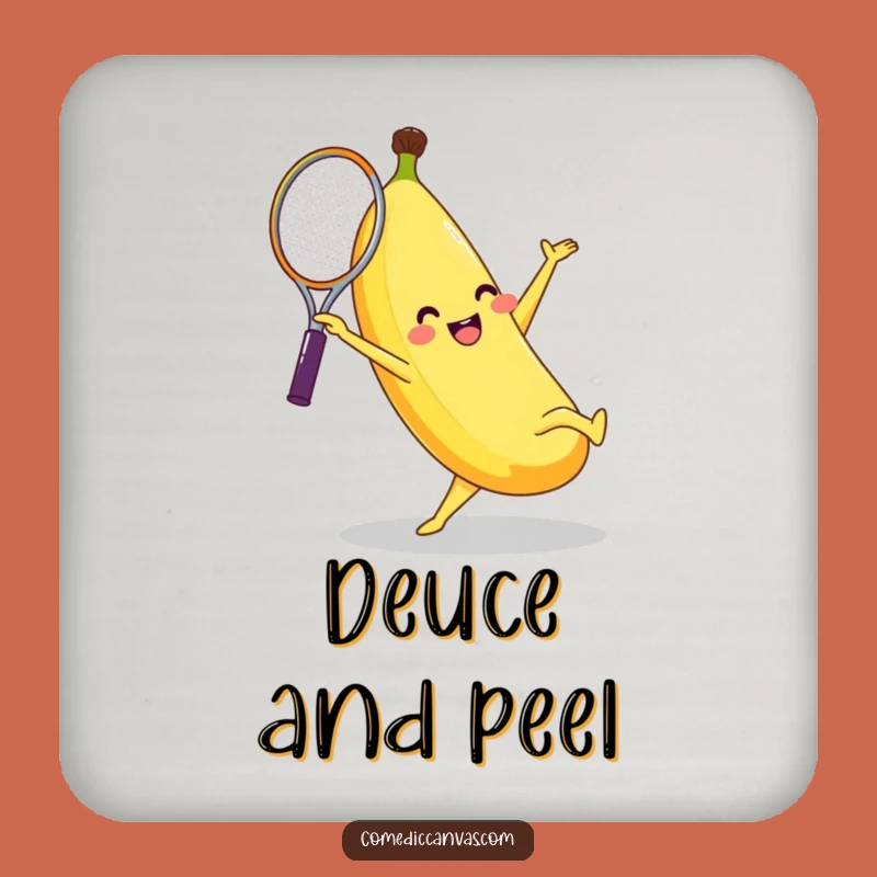 Funny Banana Tennis Cartwheel Coaster Protects Surfaces with Humor