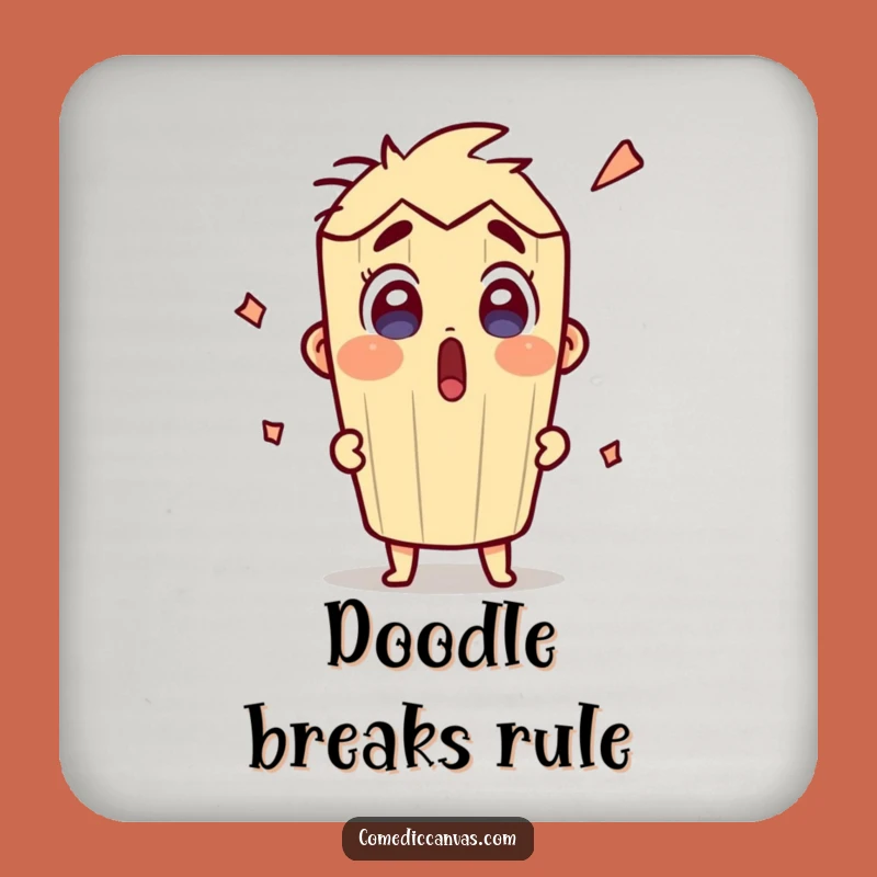 Funny Pencil Sketching Coaster: Protect Surfaces with Artistic Humor and Style