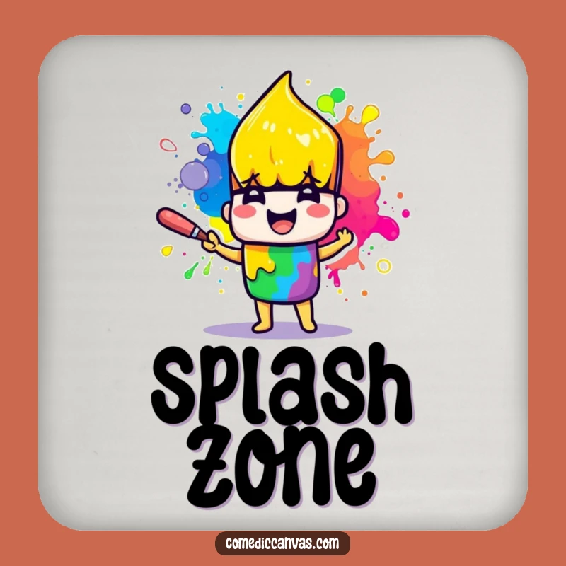 Funny Paintbrush Coasters: Protect Your Surfaces with Artistic Rainbow Splatter Fun