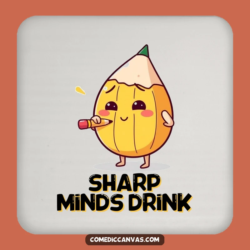 Funny Pencil Sharpening Drink Coaster: Protect Surfaces with Focus