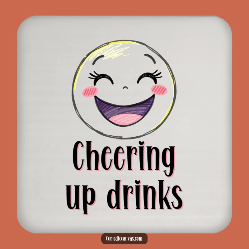 Funny Smiley Crayon Coaster - Delighted Character Surface Protection