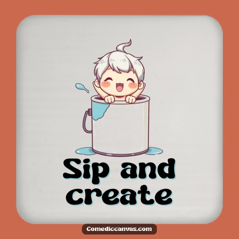 Funny Paint Can Pop Coaster: Protect Surfaces with Art Character, Ideal Funny Gift