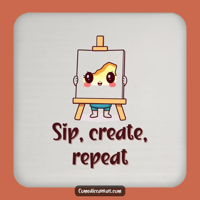 Funny Artist Easel Drink Coaster: Protect Surfaces with Art