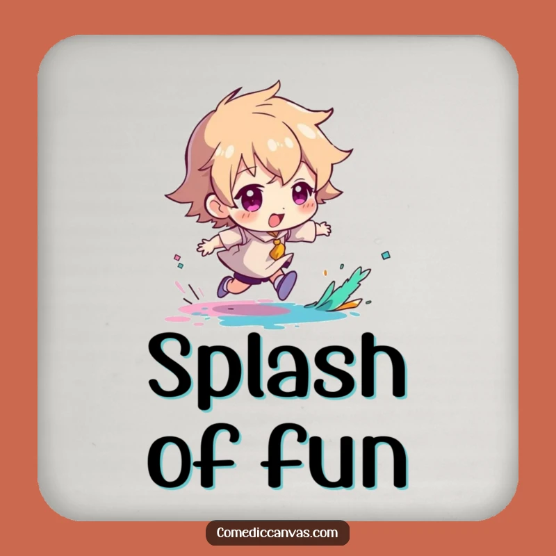 Funny Paint Splash Chase Coaster: Artful Surface Protection, Ideal Funny Gift