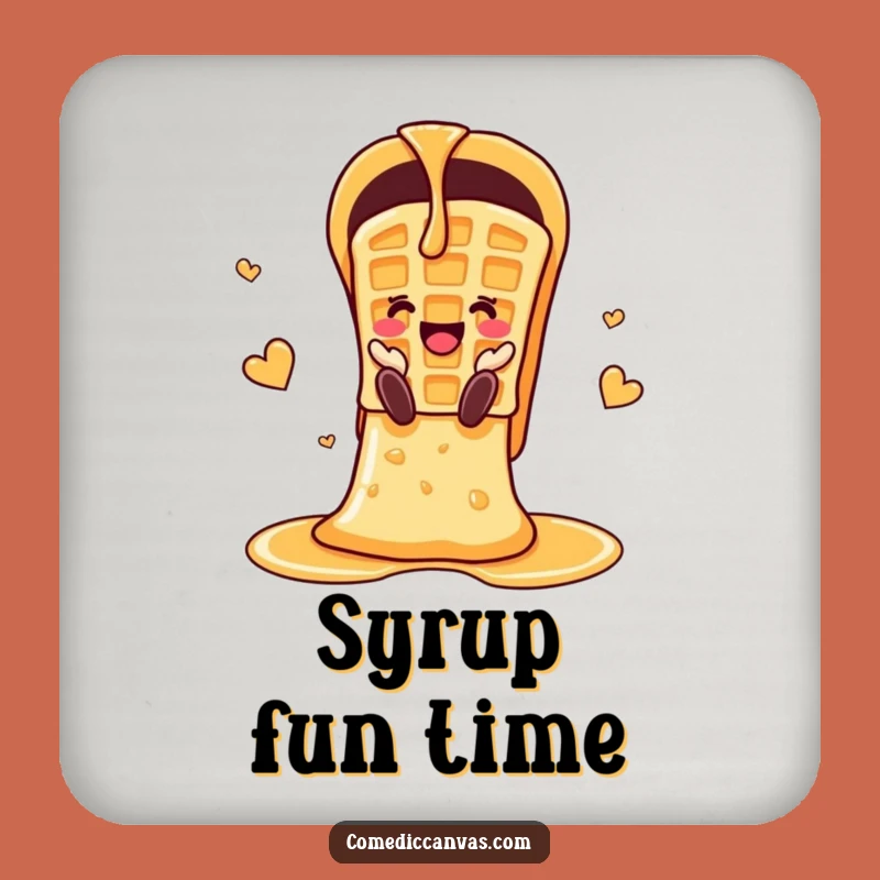 Funny Cheerful Waffle Syrup Slide Coaster: Protect Surfaces with Sweetness