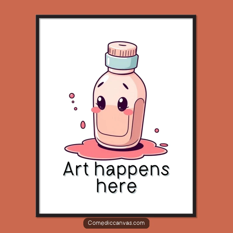 Funny Ink Bottle Character Poster: Add Artistic Flair to Your Walls