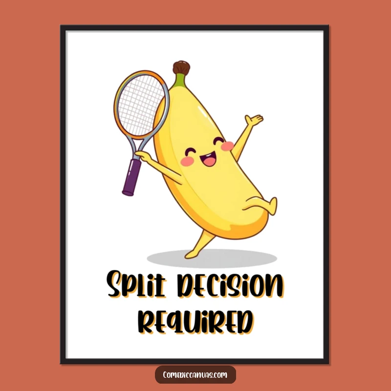 Funny Banana Tennis Cartwheel Poster Vibrant Wall Art for Laughs