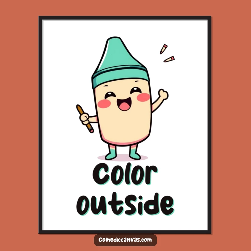 Funny Crayon Art Poster: Celebrate Freedom with Outside-the-Lines Decor