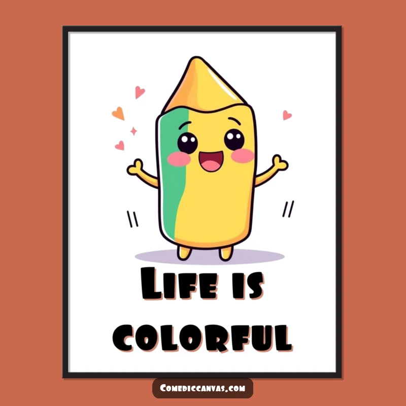 Funny Kawaii Crayon Drawing Poster - Hilarious Art Gift